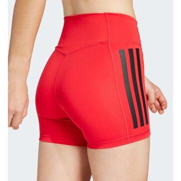 adidas women Optimé 3-Stripes 1/4 Short Leggings SZ M - Picture 2 of 4